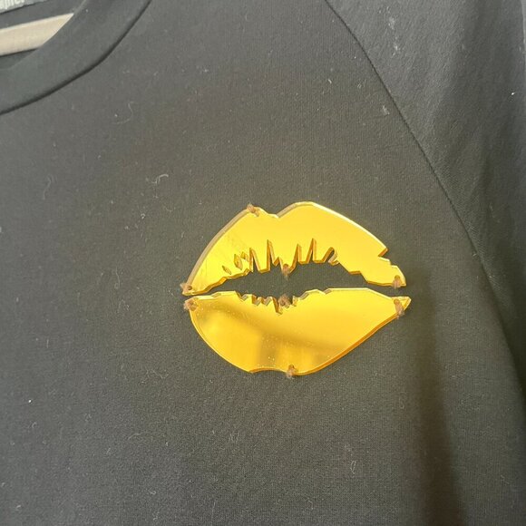 RARE Markus Lupfer dress black sequin silver medium t-shirt - Picture 5 of 10